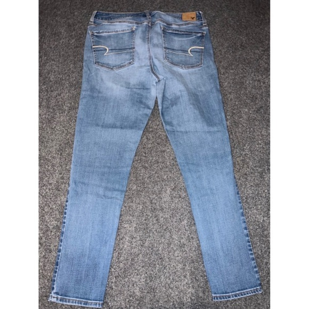 American Eagle Super Stretch Jegging Blue Denim Jeans Womens 14 Regular